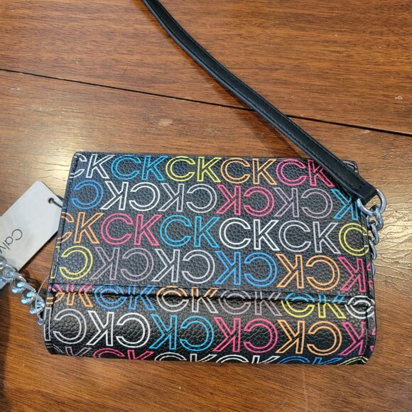 CALVIN KLEIN Multicolored Logo Crossbody Chain Wallet MSRP $138 - Picture 6 of 16